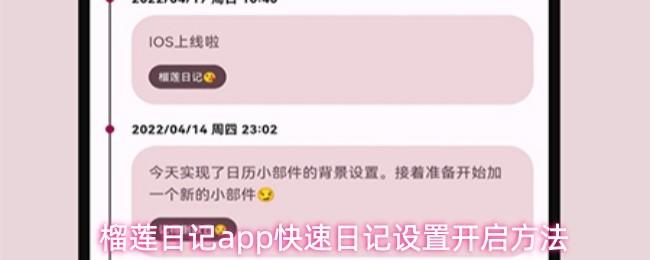 榴莲日记app快速日记设置开启方法