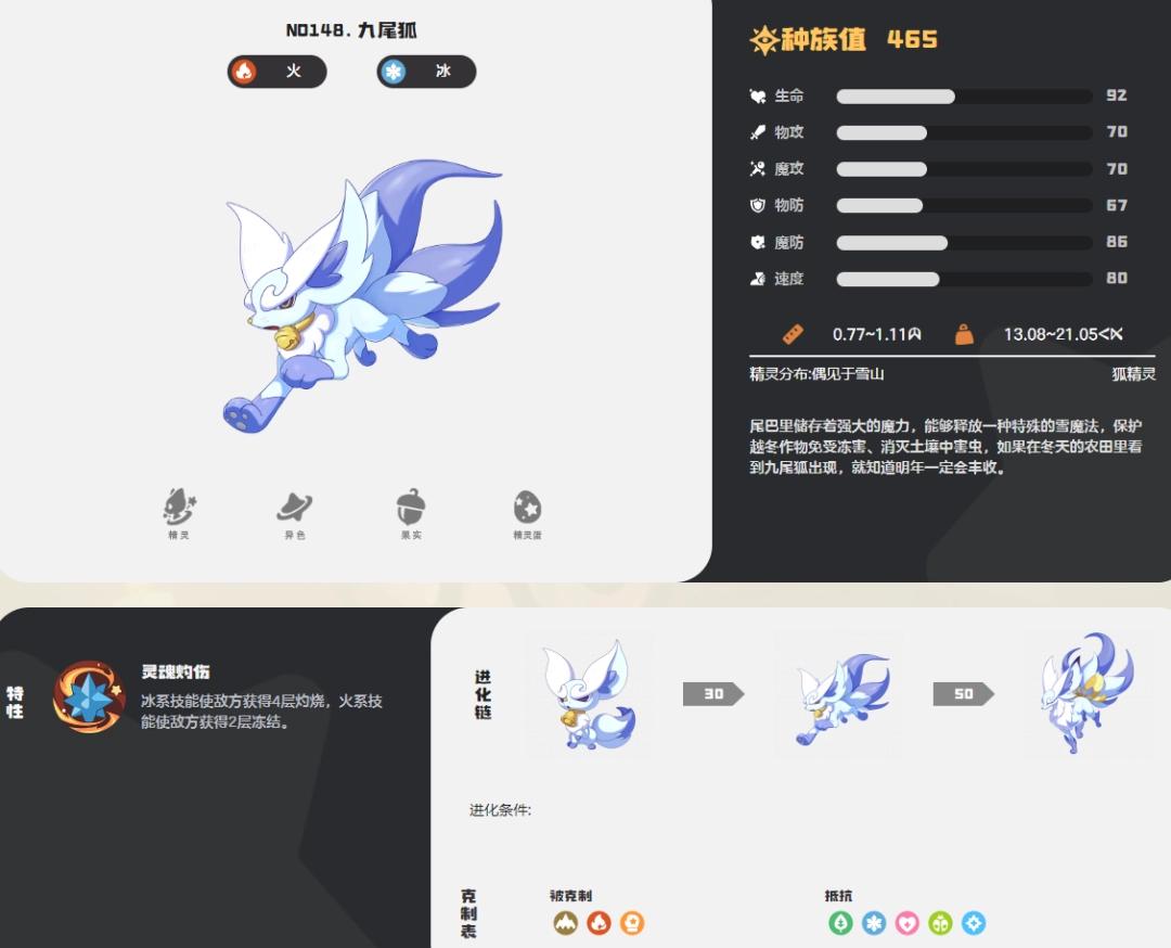 洛克王国世界九尾狐图鉴