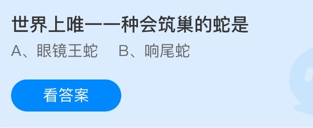 世界上唯—一种会筑巢的蛇是