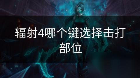 辐射4哪个键选择击打部位
