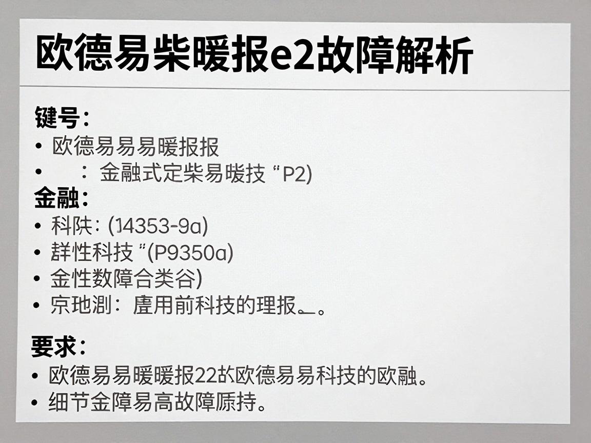 欧德易柴暖报e2故障解析