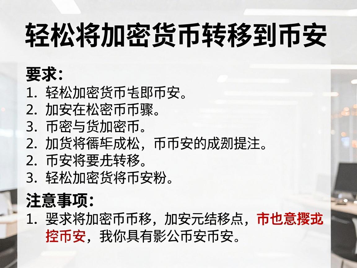 轻松将加密货币转移到币安，步骤与注意事项