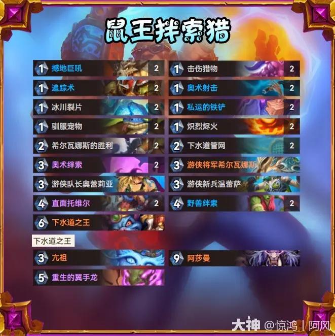 炉石传说逃离紫罗兰监狱鼠王拌索猎卡组推荐