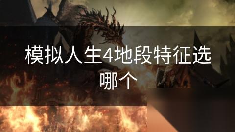 模拟人生4地段特征选哪个