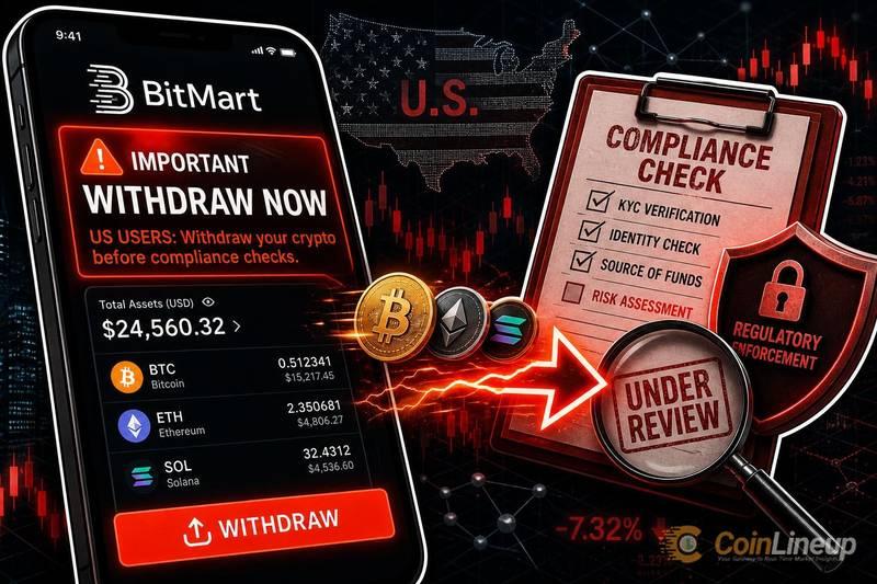 BitMart通知美国用户：合规检查前请提取加密货币